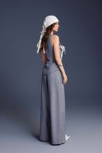 GRAY FOLDED LAYER PANTS