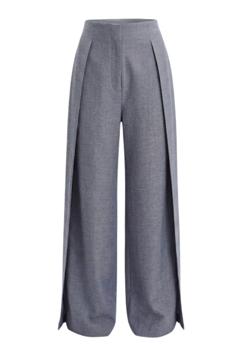 GRAY FOLDED LAYER PANTS