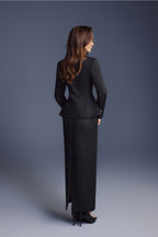 BLACK ZIPPER PEPLUM TOP