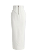 WHITE ZIPPER CORSET PENCIL SKIRT