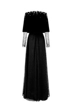 VIVIENNE BLACK MINI CAPE LACE A-LINE GOWN