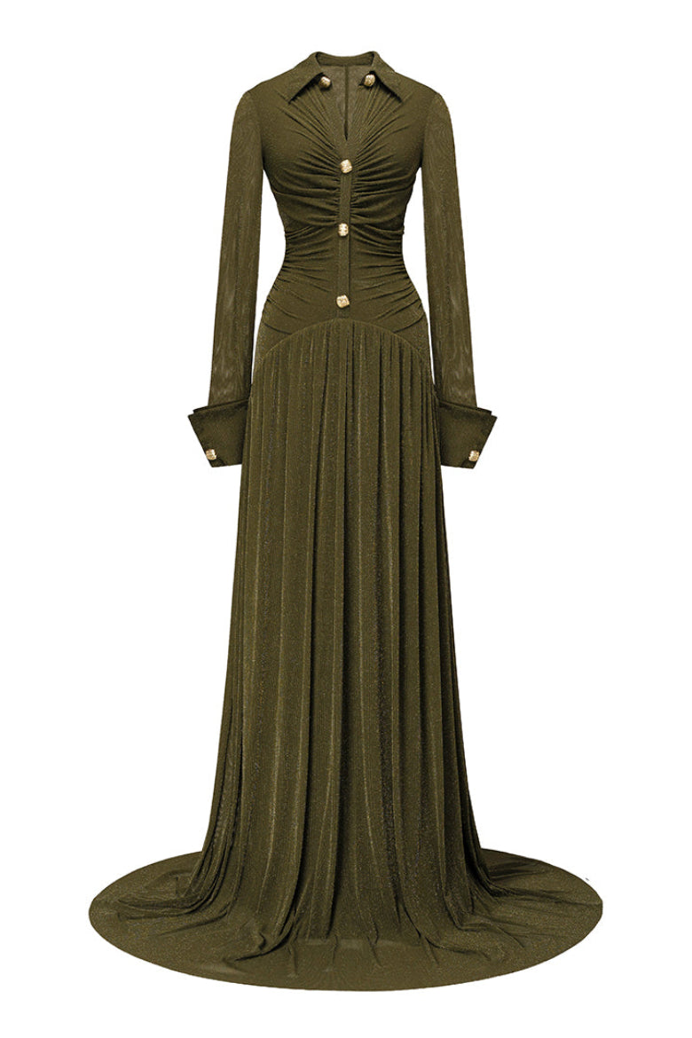 CLICHY DRESS IN OLIVE