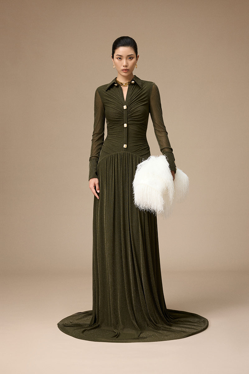 CLICHY DRESS IN OLIVE