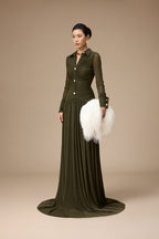 CLICHY DRESS IN OLIVE