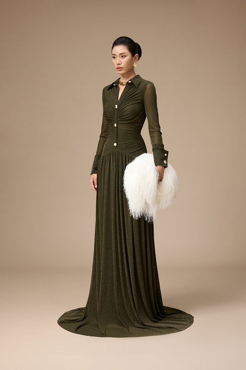 CLICHY DRESS IN OLIVE