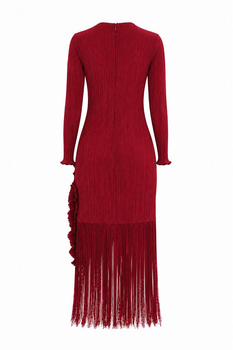 CULT MIA X MALYÉ VÁSQUEZ RIO MIDI DRESS IN RED