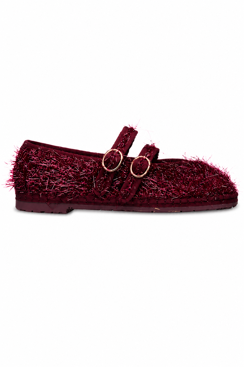 CLAIRE FRISSON BURGUNDY FLATS