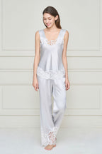 FLAPPER WOMEN'S SILK LACE PAJAMA SET