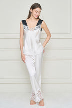 FLAPPER WOMEN'S SILK LACE PAJAMA SET