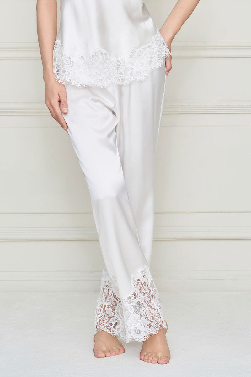 FLAPPER WOMEN'S SILK LACE PAJAMA SET