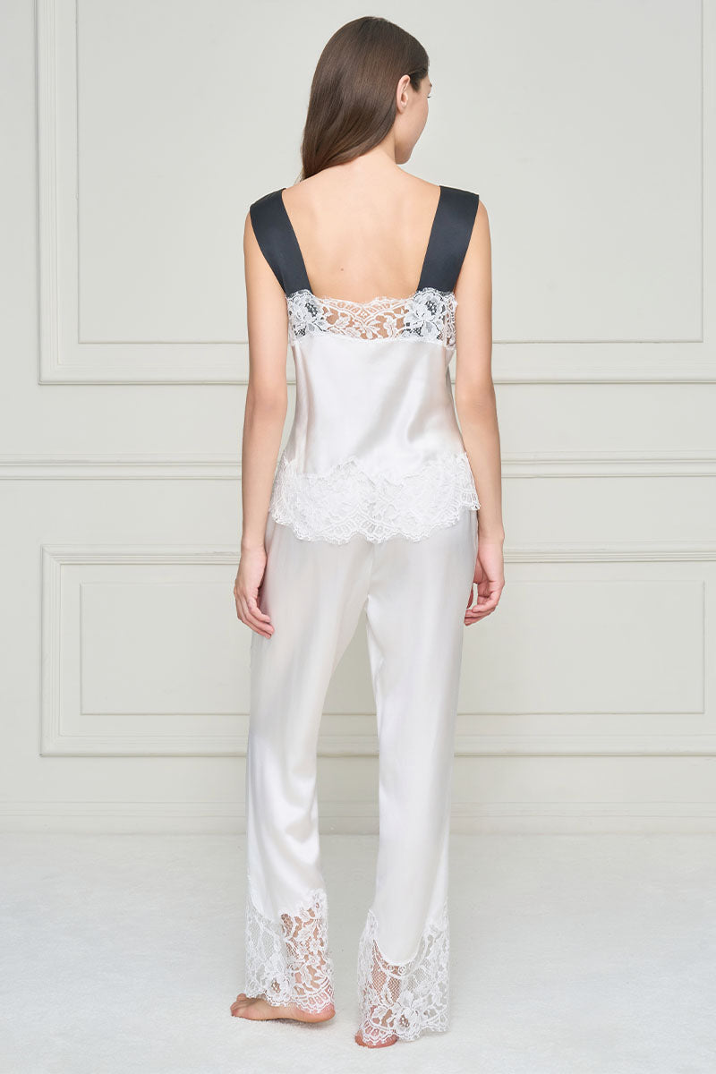 FLAPPER WOMEN'S SILK LACE PAJAMA SET