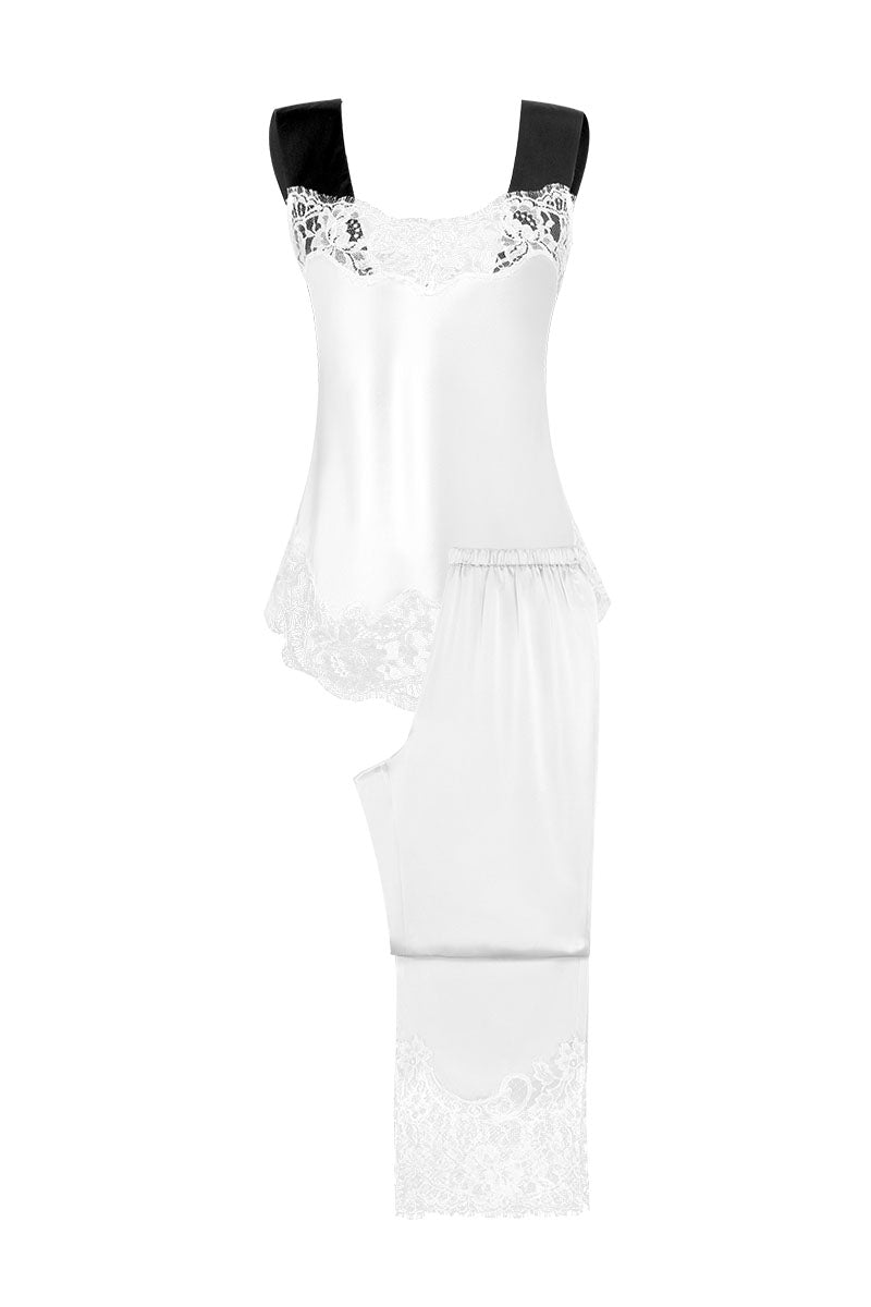 FLAPPER WOMEN'S SILK LACE PAJAMA SET