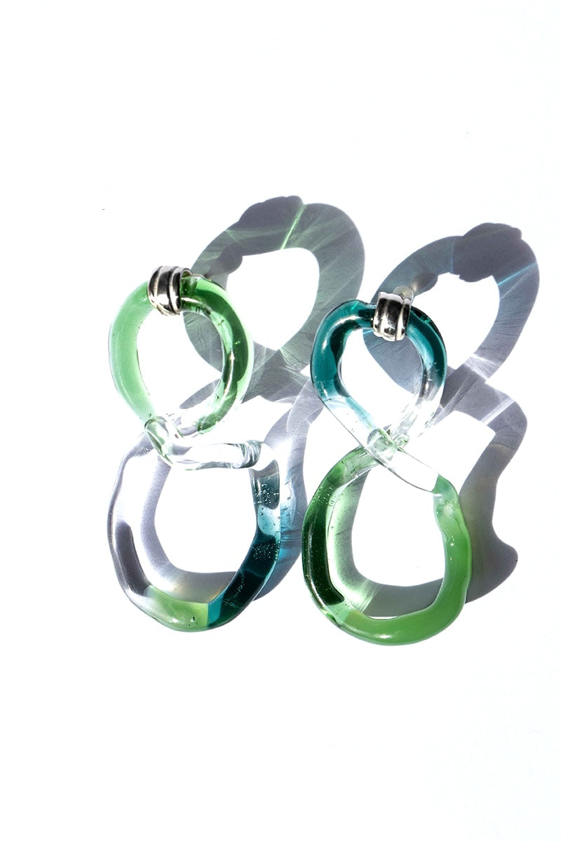 INTERCONEXION M EARRINGS IN GREENS