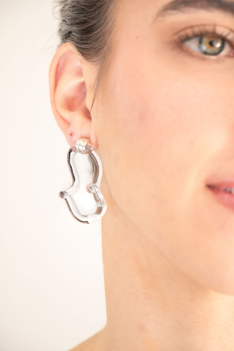 INTERCONEXION M EARRINGS IN TRANSPARENT