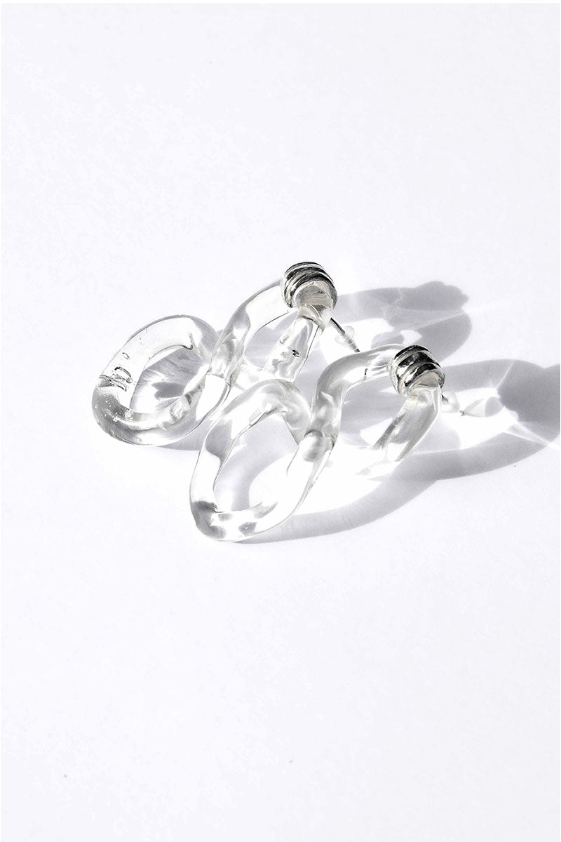 INTERCONEXION M EARRINGS IN TRANSPARENT