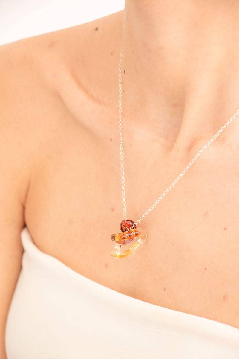 INTERCONEXION PENDANT IN AMBER