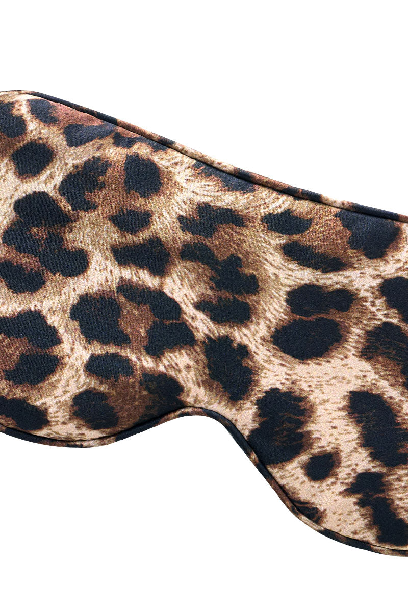 JUNGLE LEOPARD SILK EYE MASK IN LEOPARD