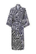 JUNGLE ZEBRA PRINT WOMEN'S SILK ROBE IN ZEBRA PRINT