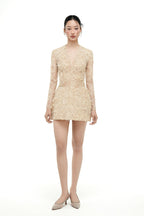 ANNALISE LACE DRESS IN BEIGE