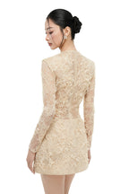 ANNALISE LACE DRESS IN BEIGE