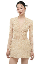 ANNALISE LACE DRESS IN BEIGE