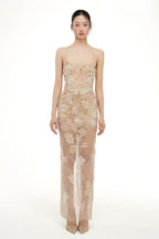 ANNABELLE TULLE DRESS IN BEIGE