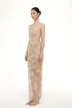 ANNABELLE TULLE DRESS IN BEIGE
