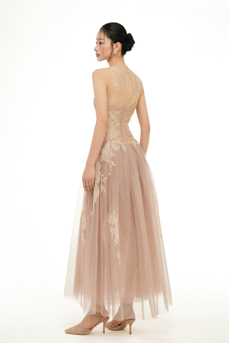 CAMILLA TULLE DRESS IN BEIGE