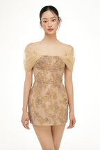 LILIANA LACE DRESS IN BEIGE