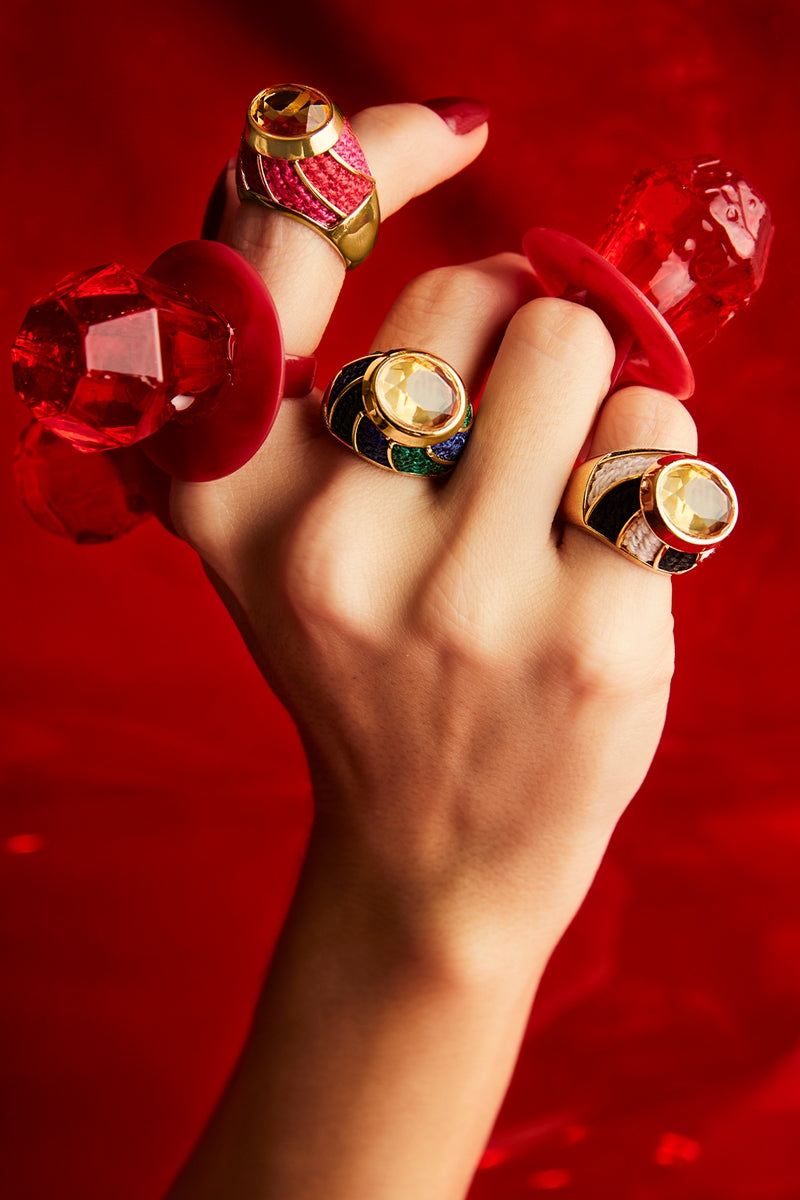 LOLLY RED & PINK GEMSTONE RING
