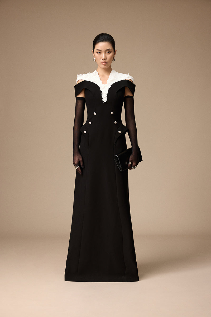 MAJORLICA DRESS IN BLACK AND WHITE