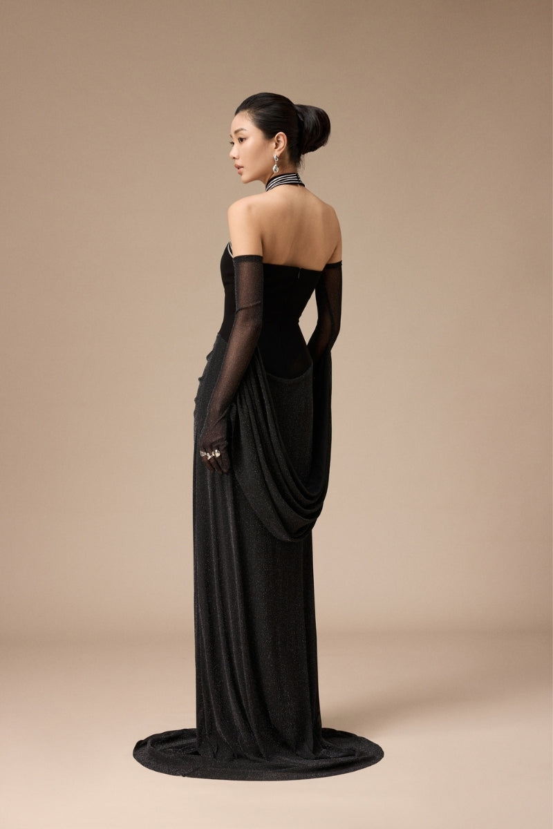 MANDOLIN DRESS IN BLACK