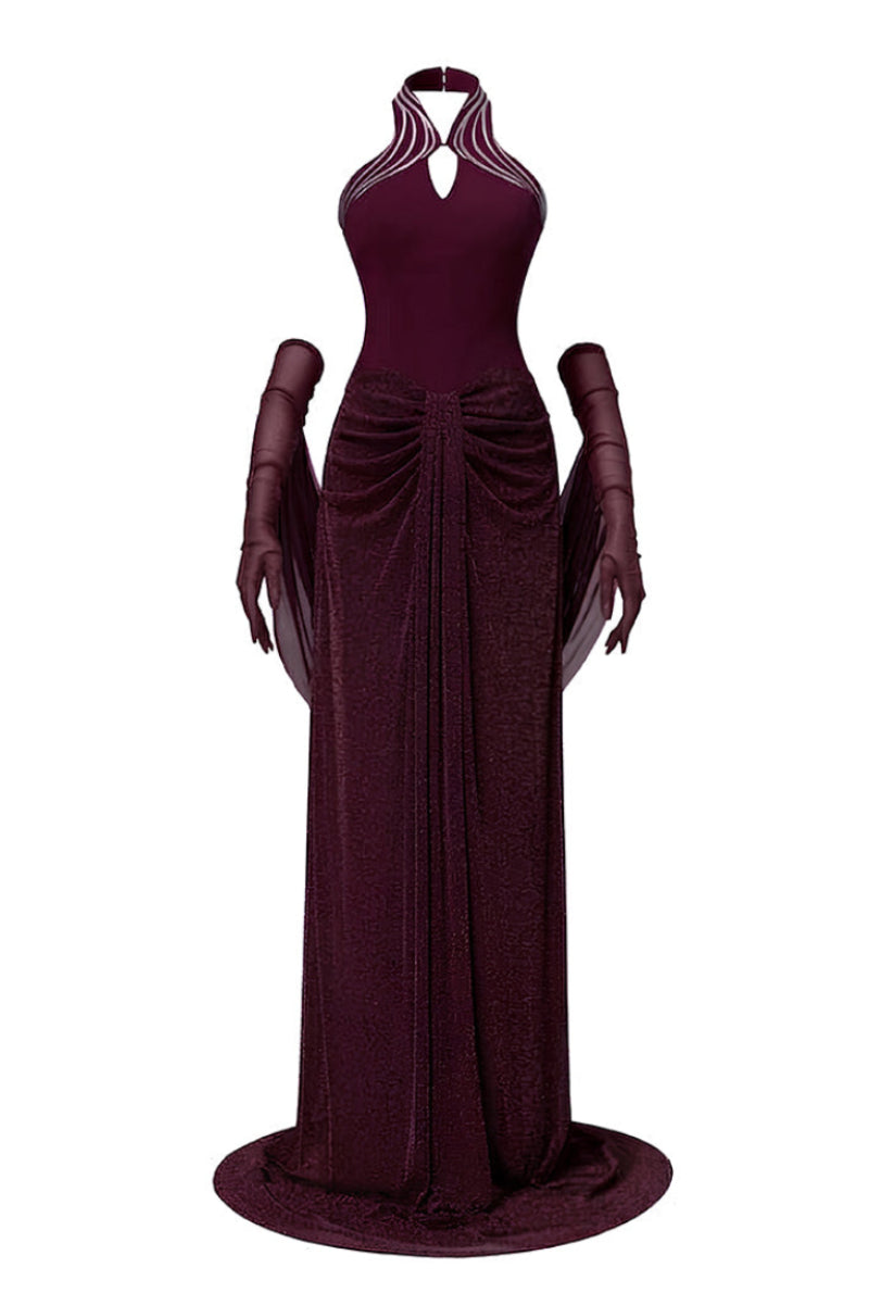 MANDOLIN DRESS IN BURGUNDY
