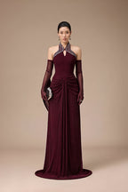 MANDOLIN DRESS IN BURGUNDY
