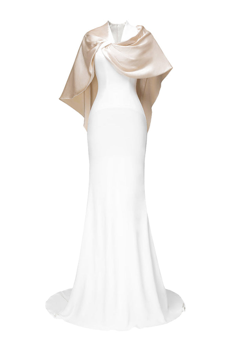 MARAI DRESS IN OFF-WHITE AND BEIGE