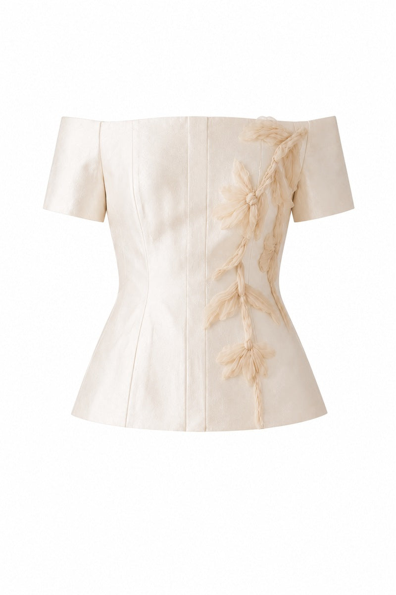 NORA TOP IN VANILLA