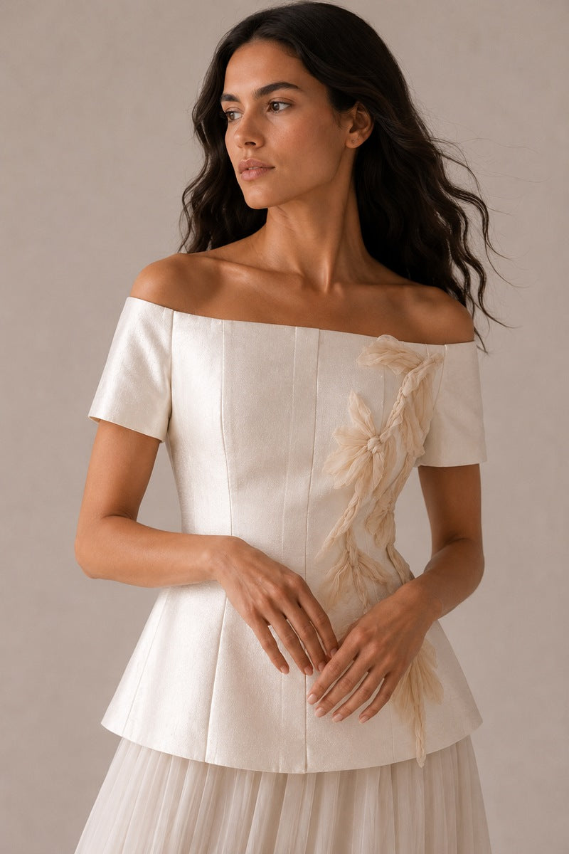 NORA TOP IN VANILLA