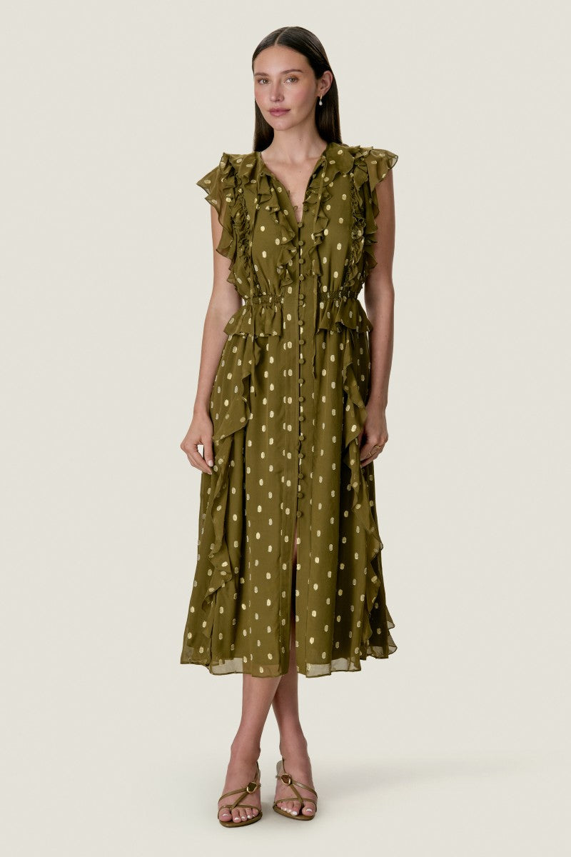 KINLEY METALLIC DOT DRESS