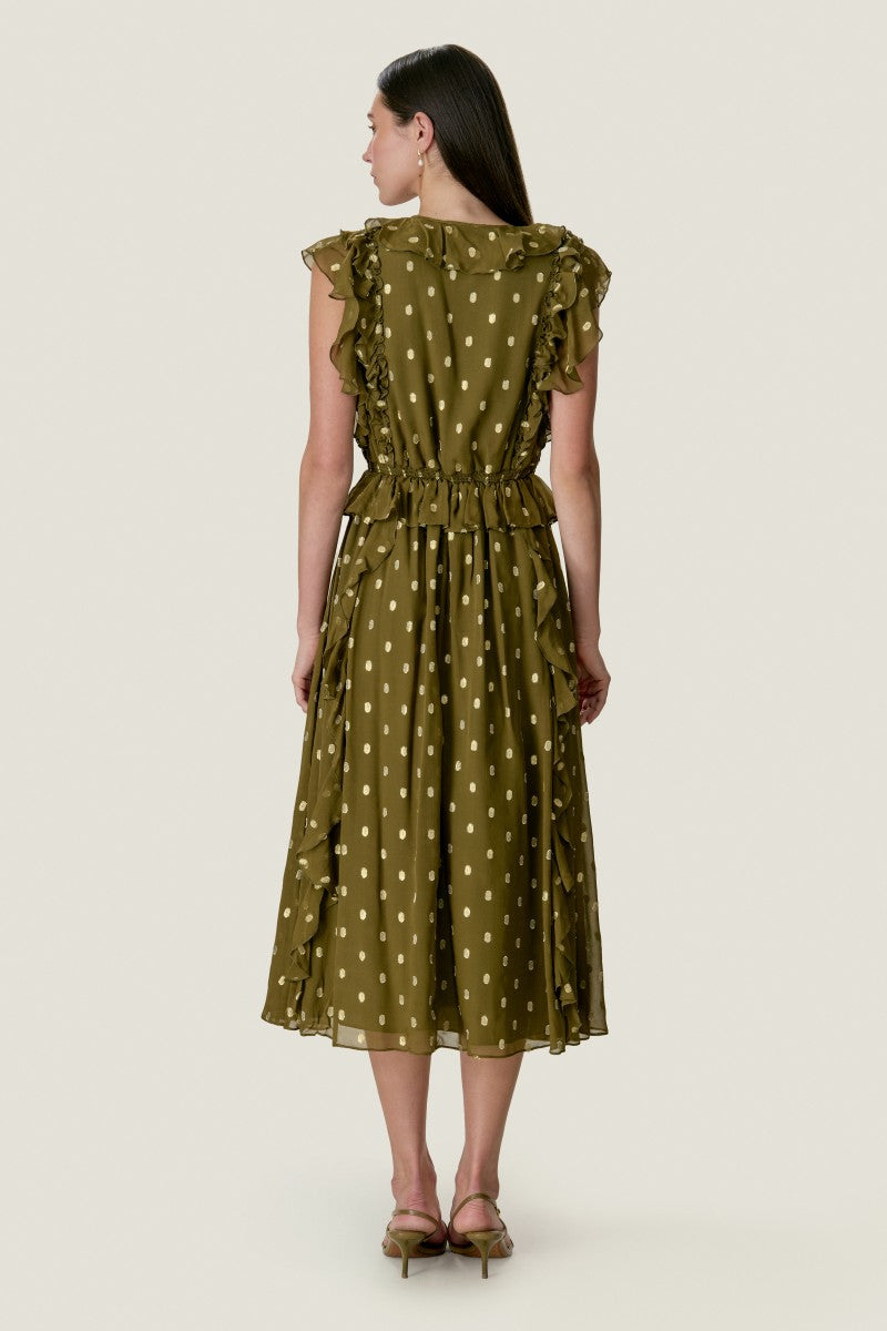 KINLEY METALLIC DOT DRESS