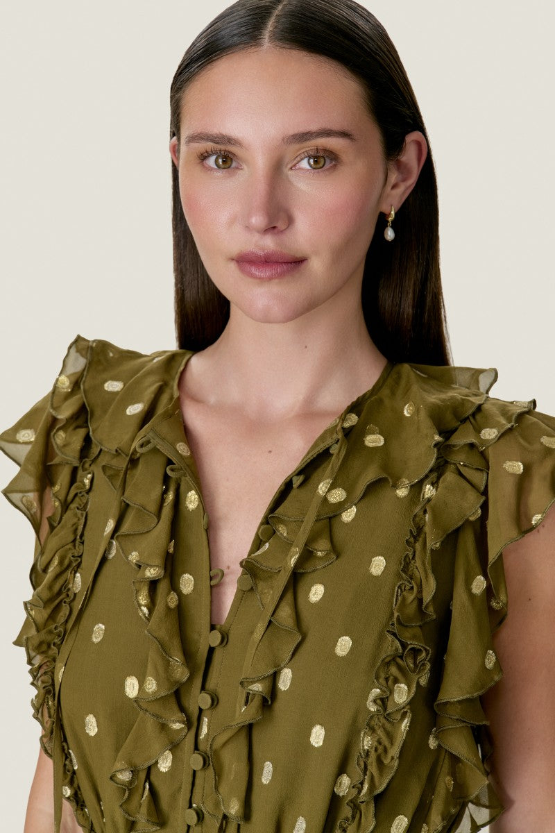 KINLEY METALLIC DOT DRESS