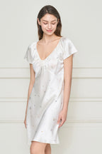 SWEET GARDEN WOMEN'S SILK DRESS IN BEIGE