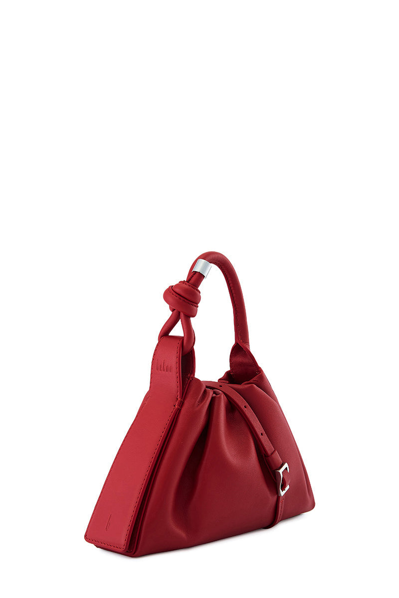 TINA BAGUETTE MINI NAPPA RUCHED IN RED