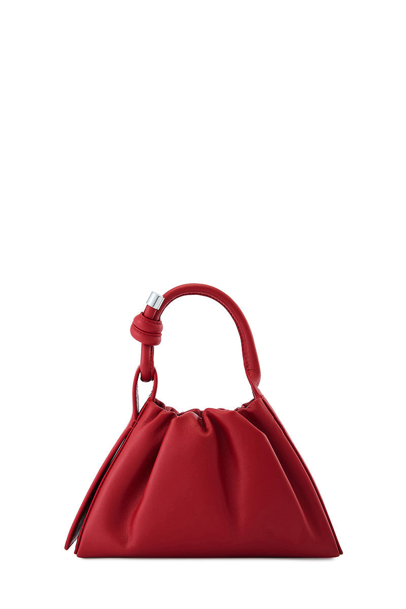 TINA BAGUETTE MINI NAPPA RUCHED IN RED