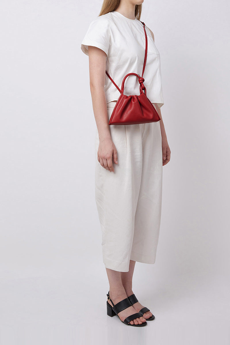 TINA BAGUETTE MINI NAPPA RUCHED IN RED