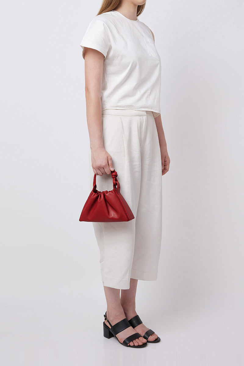 TINA BAGUETTE MINI NAPPA RUCHED IN RED