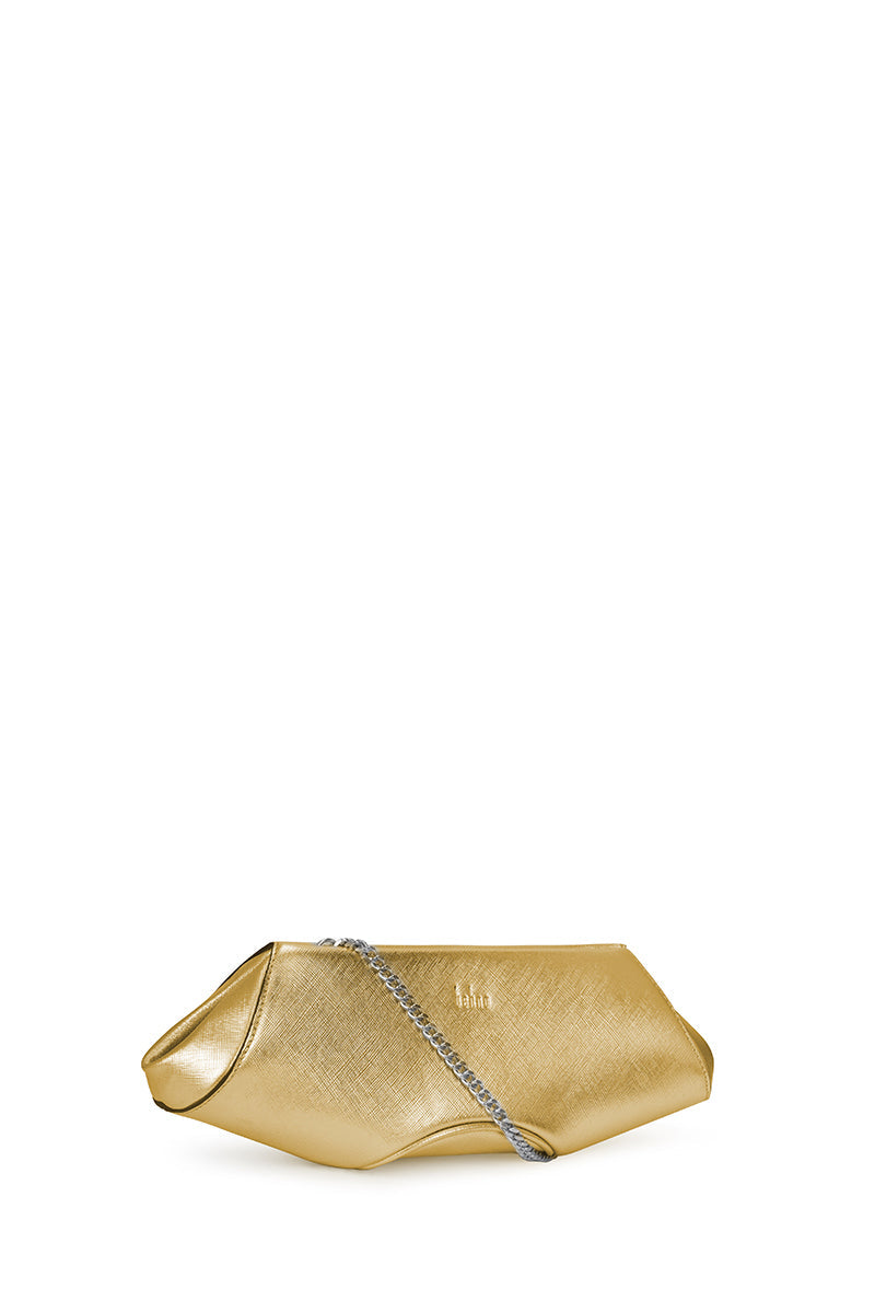 ELIZABETH BAGUETTE MINI CLUTCH IN GOLD