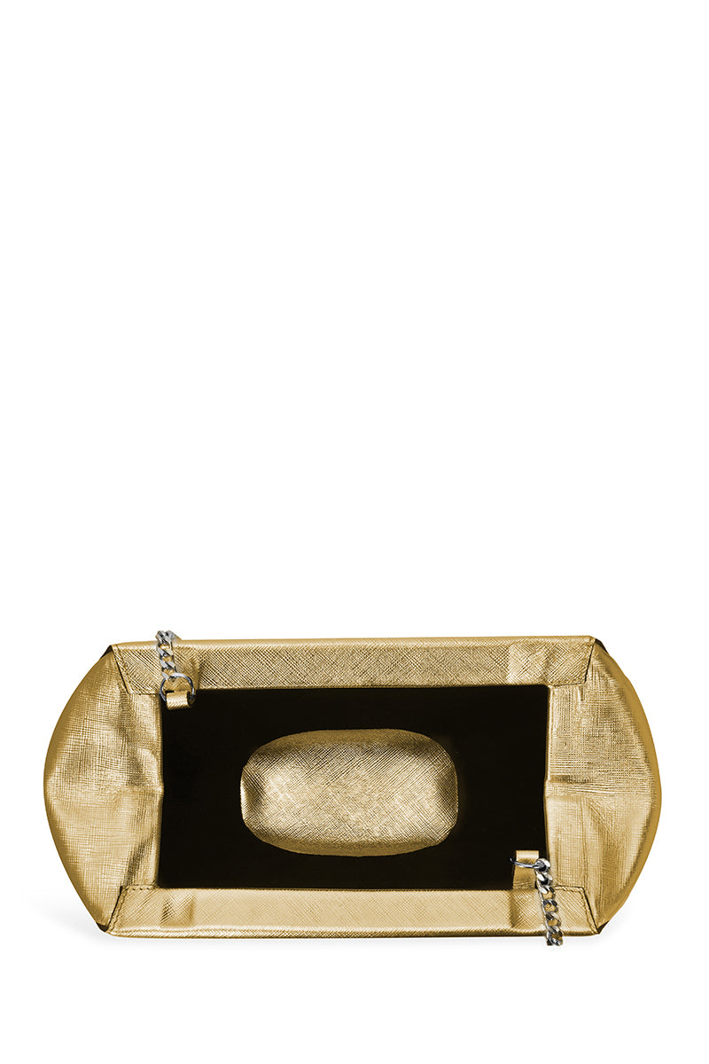 ELIZABETH BAGUETTE MINI CLUTCH IN GOLD