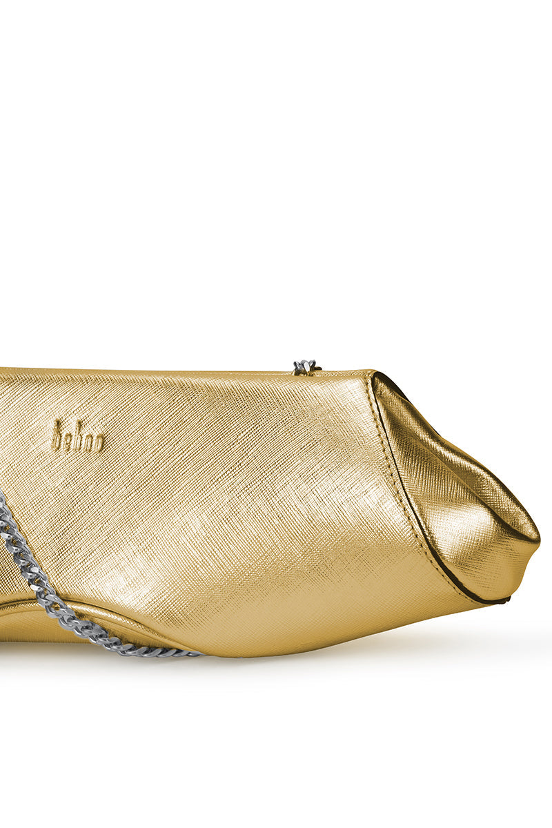 ELIZABETH BAGUETTE MINI CLUTCH IN GOLD