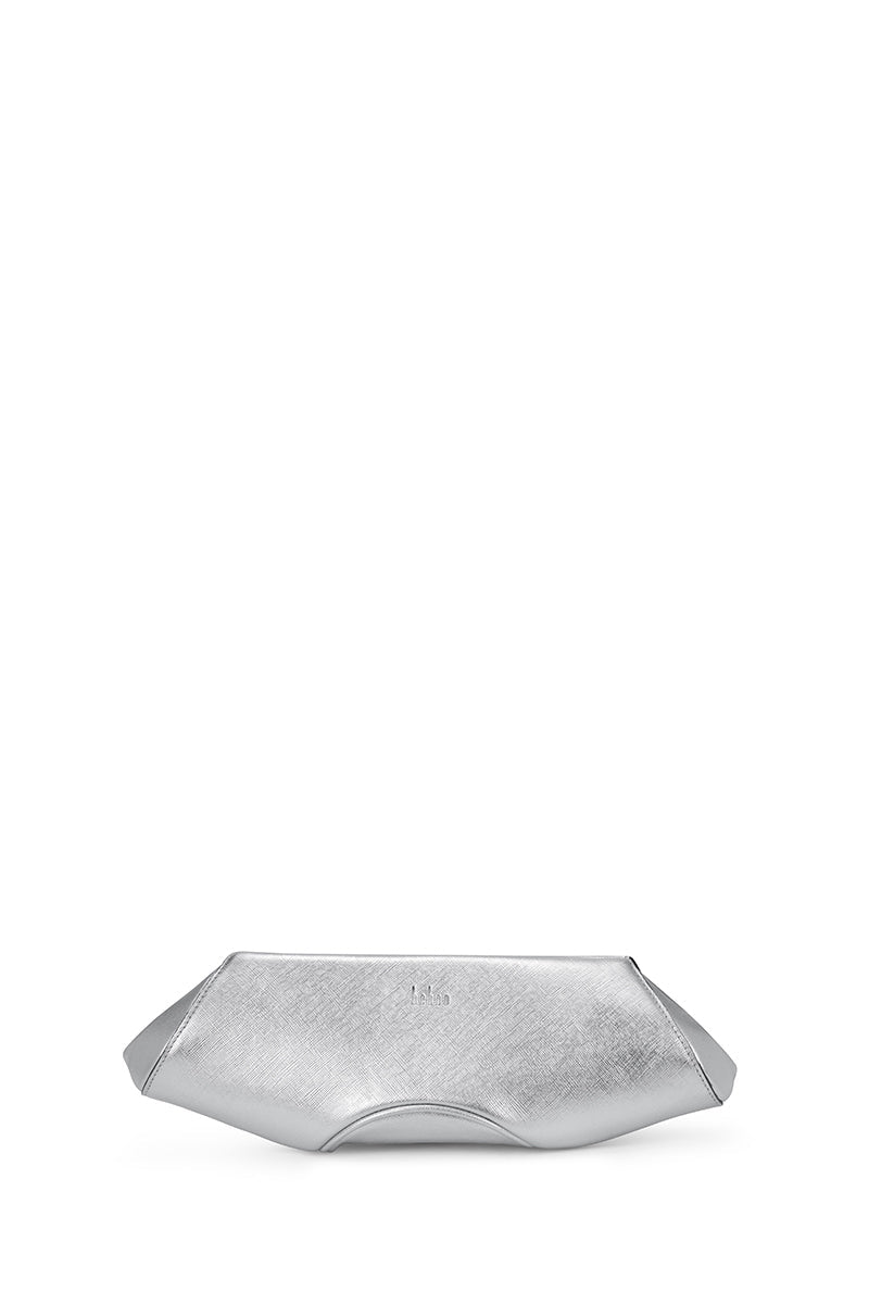 ELIZABETH BAGUETTE MINI CLUTCH IN SILVER