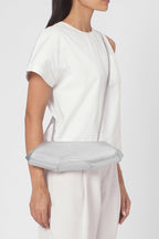 ELIZABETH BAGUETTE MINI CLUTCH IN SILVER